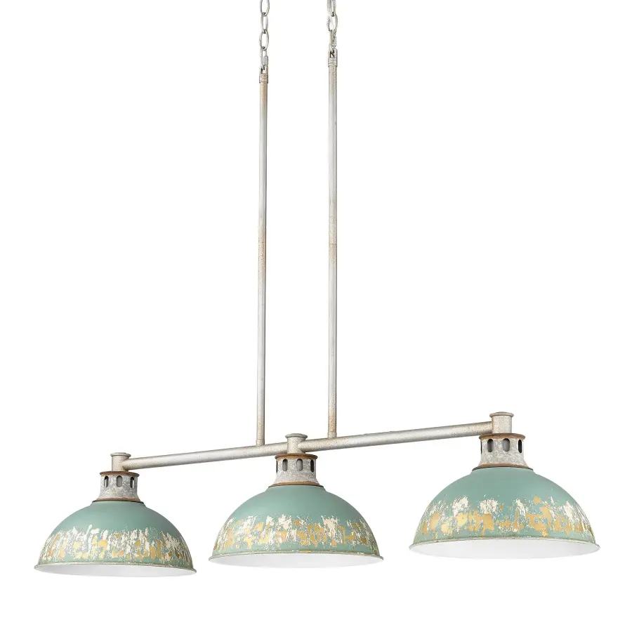 Golden Lighting Kinsley 3-Light Island Light in Antique Teal - Image 1