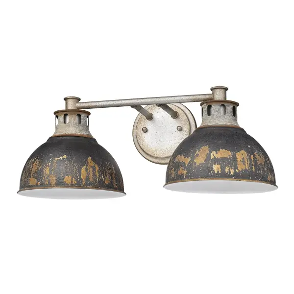 Golden Lighting Kinsley 2-Light Vanity in Antique Black Iron - Image 1