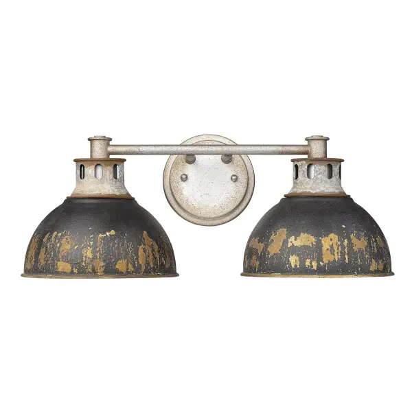 Golden Lighting Kinsley 2-Light Vanity in Antique Black Iron - Image 3