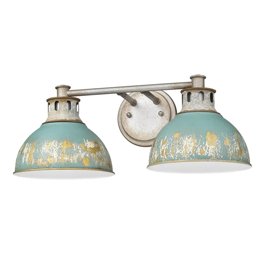 Golden Lighting Kinsley 2-Light Vanity in Antique Teal - Image 1