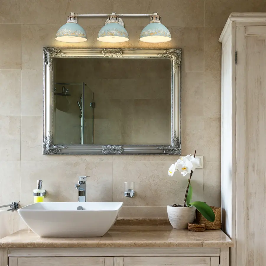 Golden Lighting Kinsley 3-Light Vanity in Antique Teal - Image 2