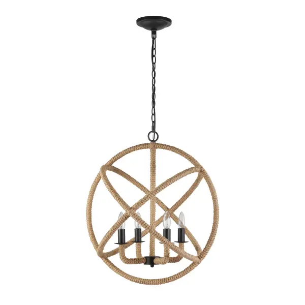 Marina 4-Light Chandelier in Natural Black - Image 3