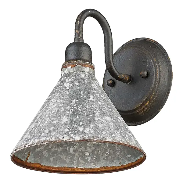Jasper One Light Wall Sconce in Antique Black Iron - Image 3