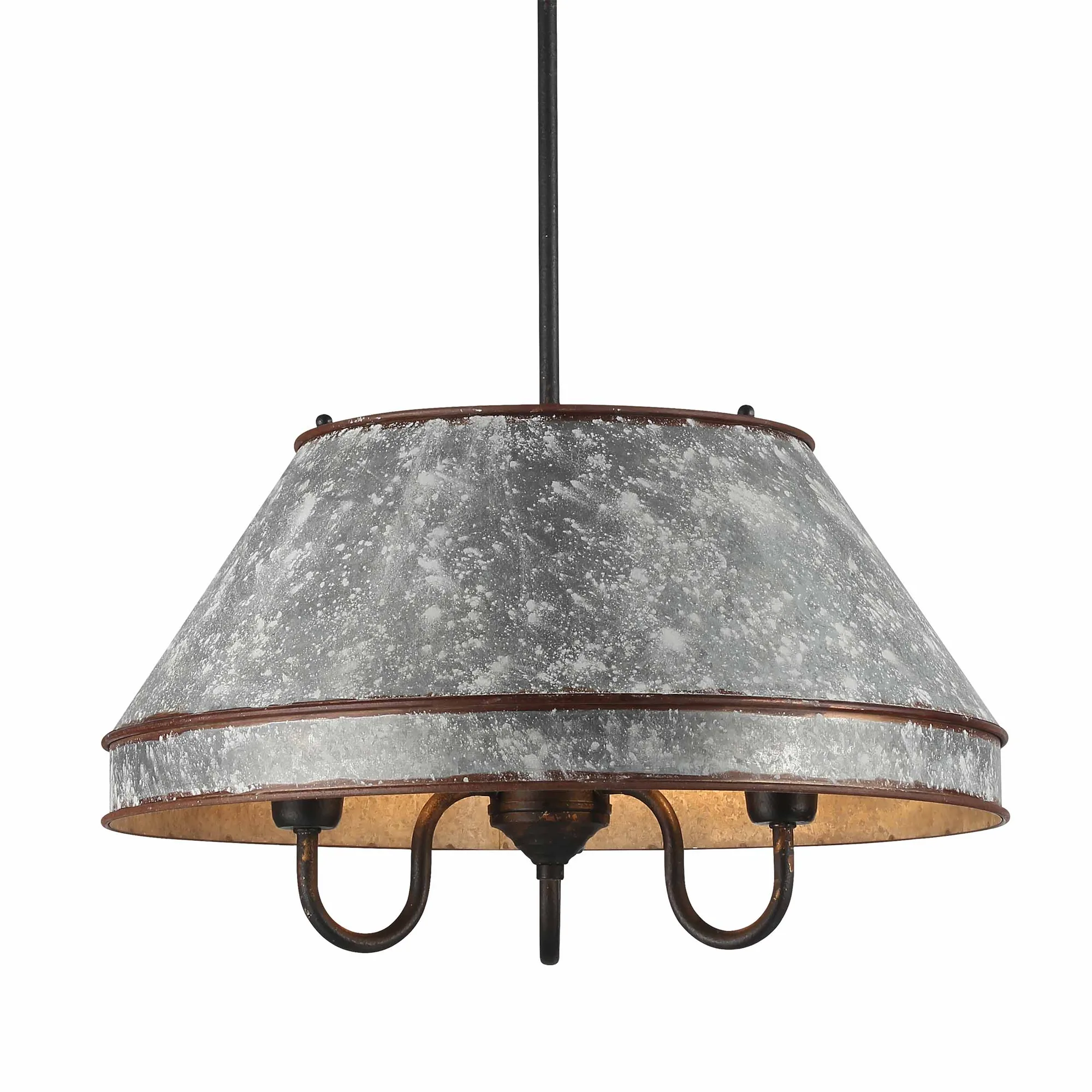 Jasper Three Light Pendant in Antique Black Iron