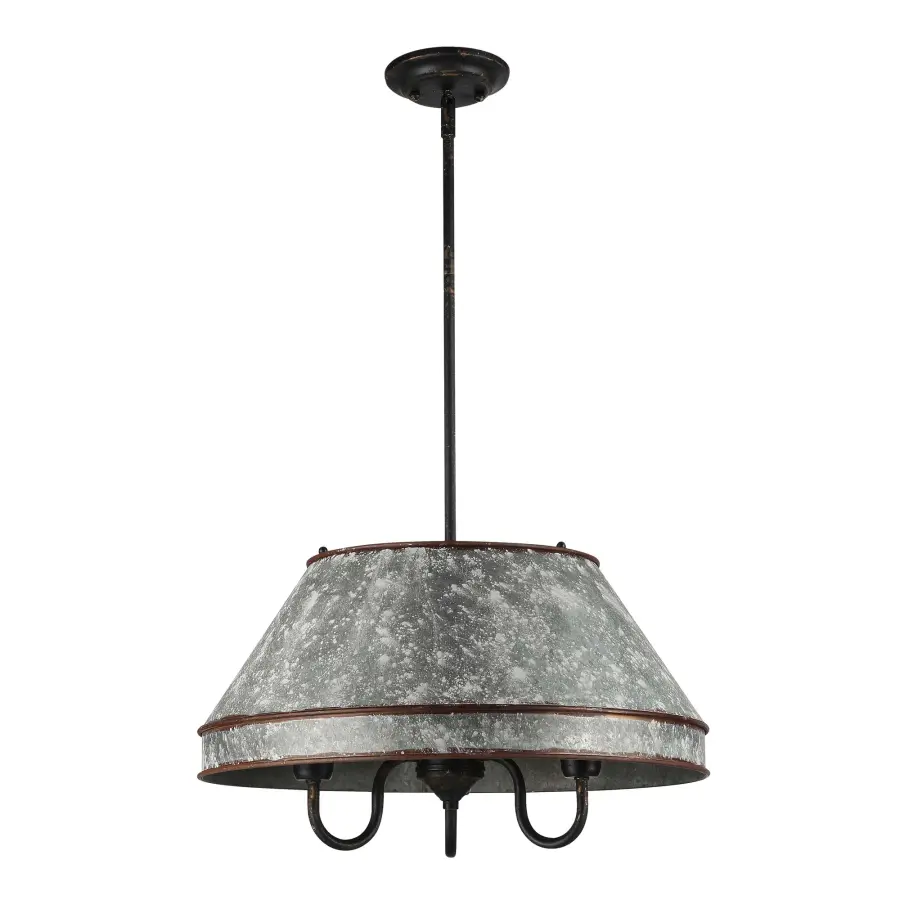 Jasper Three Light Pendant in Antique Black Iron - Image 2