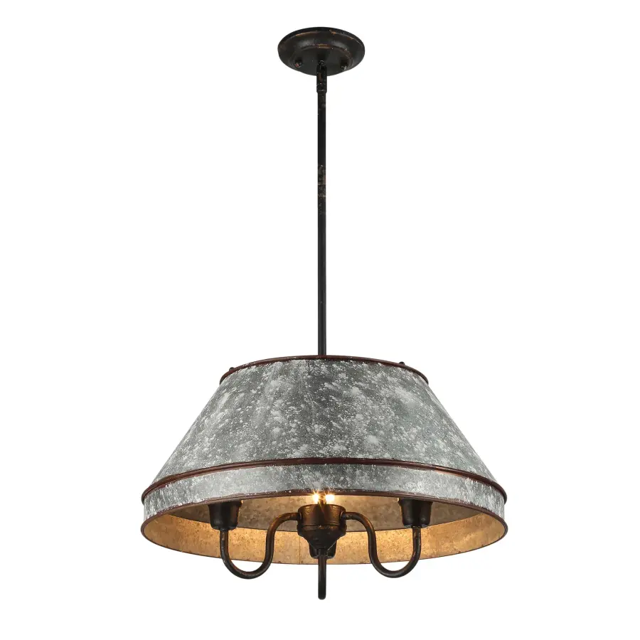 Jasper Three Light Pendant in Antique Black Iron - Image 3