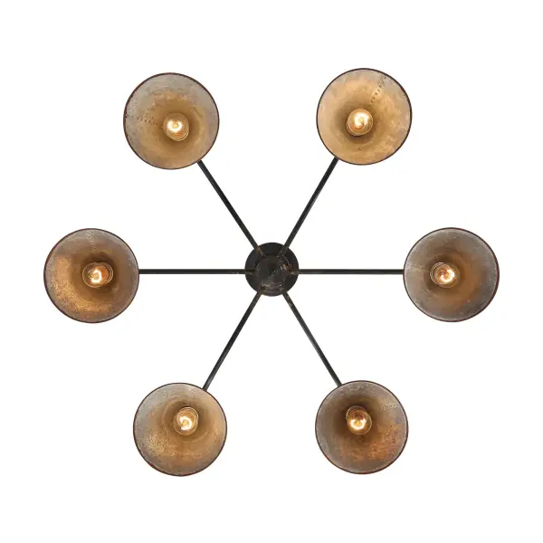 Jasper 6-Light Semi-Flush Mount in Antique Black Iron - Image 4