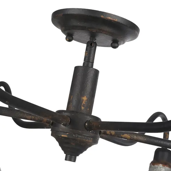 Jasper 6-Light Semi-Flush Mount in Antique Black Iron - Image 5