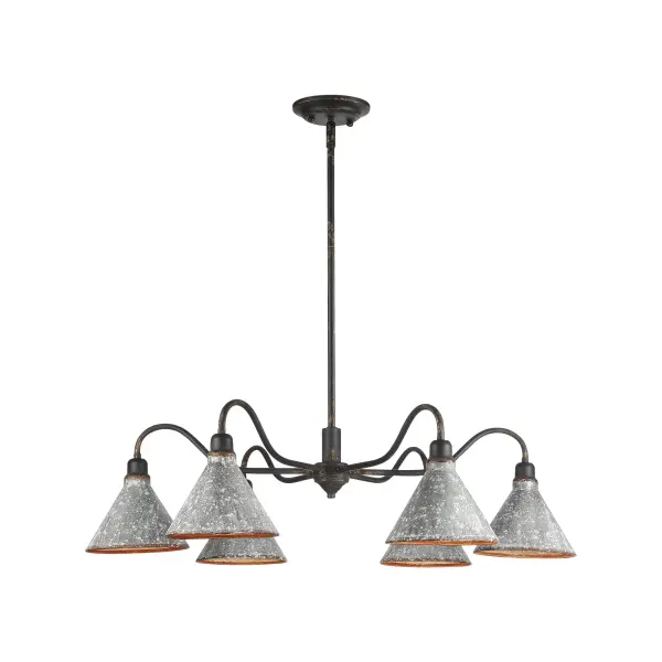 Jasper Six Light Chandelier in Antique Black Iron - Image 3