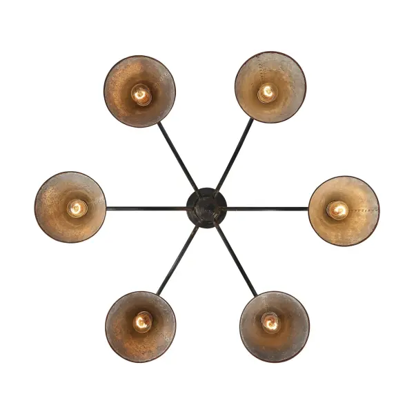 Jasper Six Light Chandelier in Antique Black Iron - Image 4