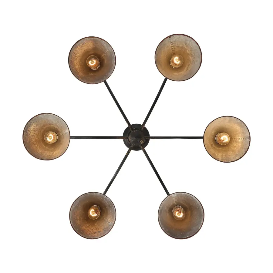Jasper Six Light Chandelier in Antique Black Iron - Image 4