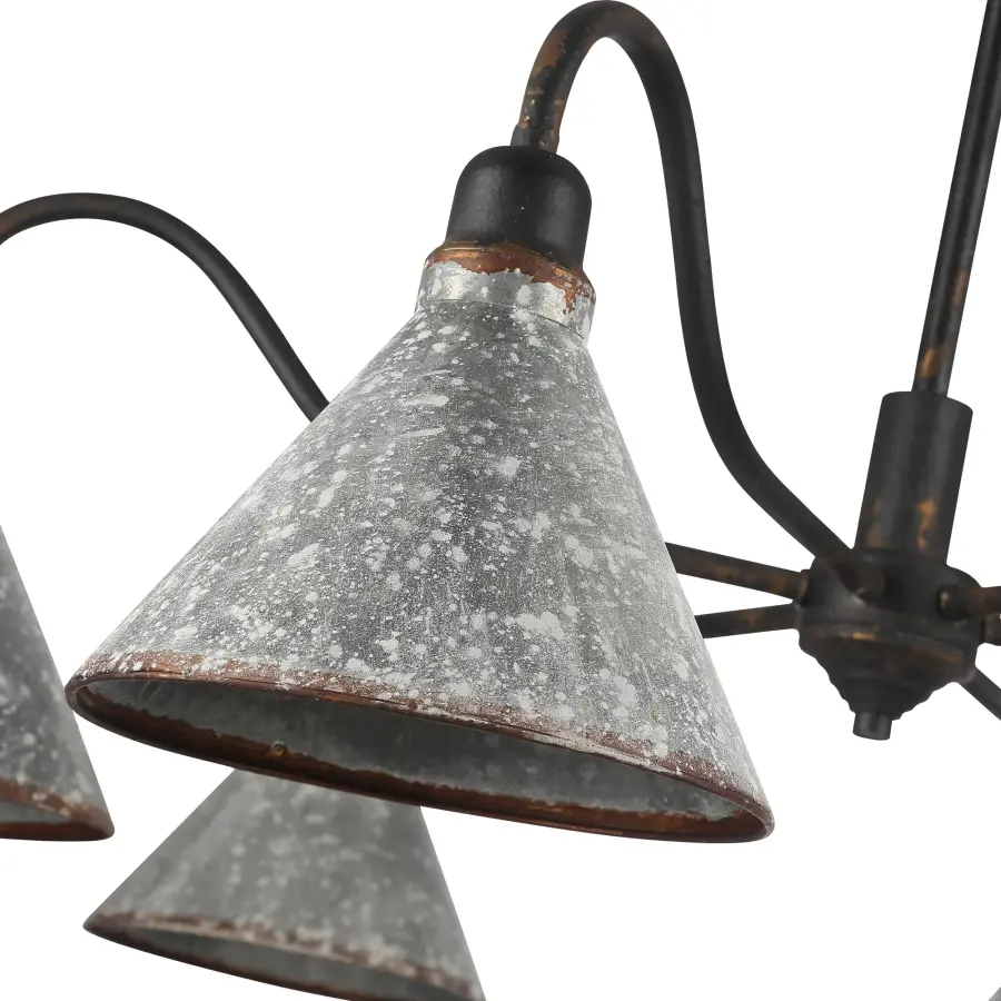 Jasper Six Light Chandelier in Antique Black Iron - Image 6