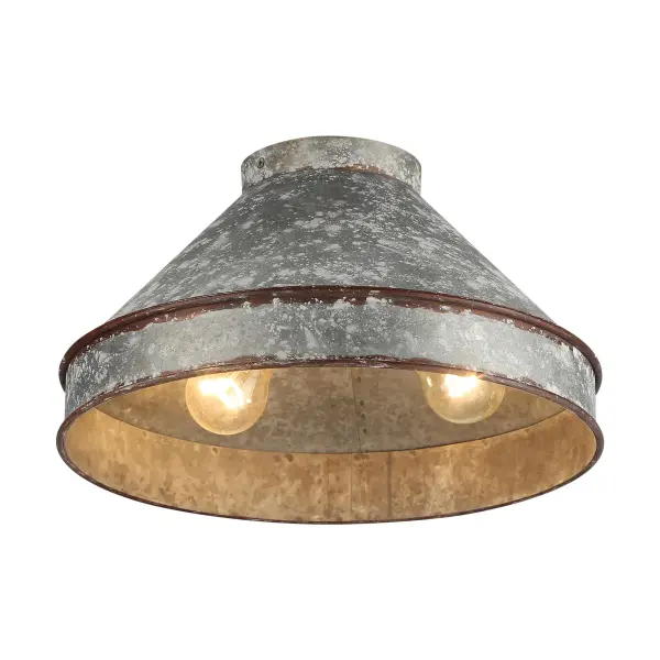 Jasper Two Light Flush Mount in Antique Black Iron - Image 3