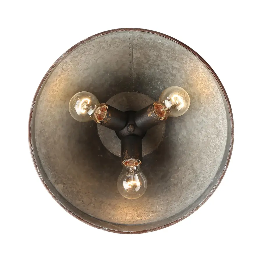 Jasper Two Light Flush Mount in Antique Black Iron - Image 4