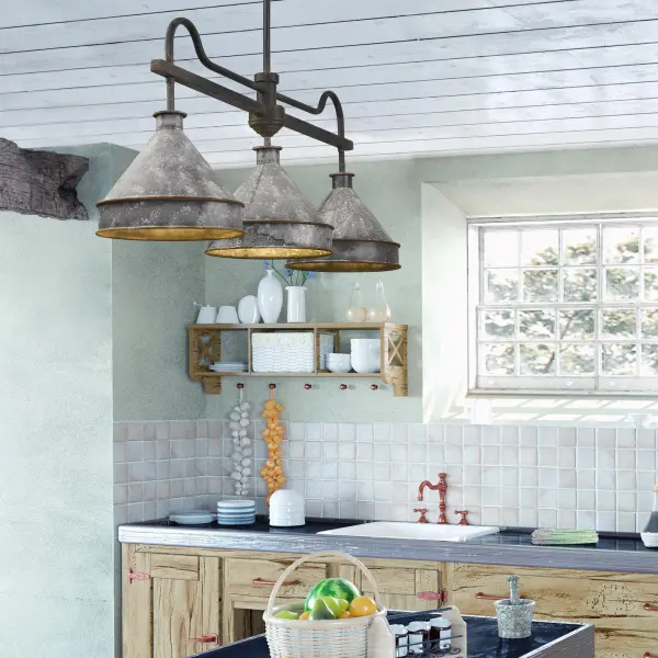 Jasper Three Light Linear Pendant in Antique Black Iron - Image 4