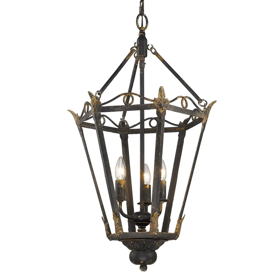 Matilda Three Light Pendant in Antique Black Iron - Image 1