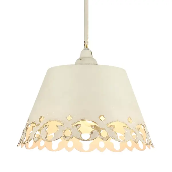 Bring farmhouse elegance into your home with the Wry Lighting Eloise 3-light Pendant in Antique Ivory. Featuring a metal shade and an Antique Ivory frame, it creates a welcoming atmosphere. This metal shade, finished in a creamy, off-white base accentuated by a distressed, cracked texture, allows light to dance beautifully across your space. The finish, artfully aged with a dark patina, enriches the charm by revealing glints of a warm, gilded underlayer, ensuring each piece is unique. Ideal for dry locations, this pendant light is perfect for kitchens, dining rooms, or bedrooms, providing focused yet decorative illumination. Its sloped-ceiling compatibility and adjustable height options (14"-56.125") make installation easy in diverse spaces. Overall Dimensions: 15.38"W x 11.25"H x 15.38"D. Requires 3 E26 Medium base bulbs (not included), with a maximum of 60 watts per bulb. Elevate your home with the timeless craftsmanship and quality of this exquisite lighting fixture. Collection: Eloise Finish: Antique Ivory Glass: Antique Ivory Width: 15.38" Height: 11.25" Weight: 7.00 lb Extension from Wall: 15.38" Canopy: 5.25"W x 5.25"H x 0.88"D Number of Bulbs: 3 Maximum Wattage: 60.00 W Bulb Type: A19 Bulb Base: E26 Light Source: Incandescent Dimmable Voltage: 120.00 V Country of Origin: China Safety Listing: ETL Manufacturer Warranty: 1 Year Limited
