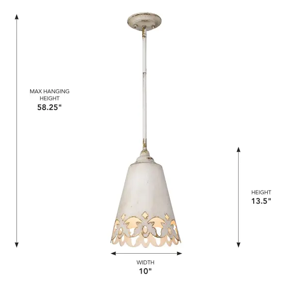 Eloise One Light Pendant in Antique Ivory - Image 5