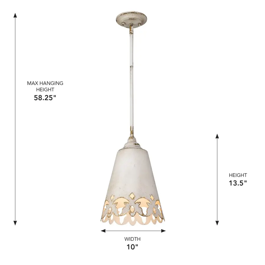 Eloise One Light Pendant in Antique Ivory - Image 5