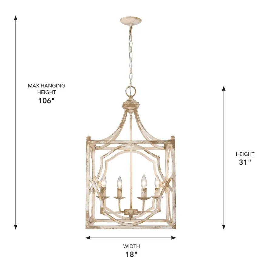 Laurent Four Light Pendant in Antique Ivory - Image 5