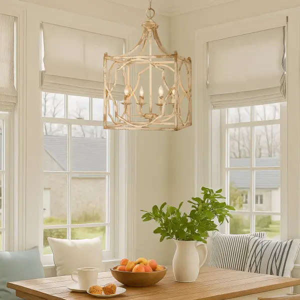 Laurent Four Light Pendant in Antique Ivory - Image 6