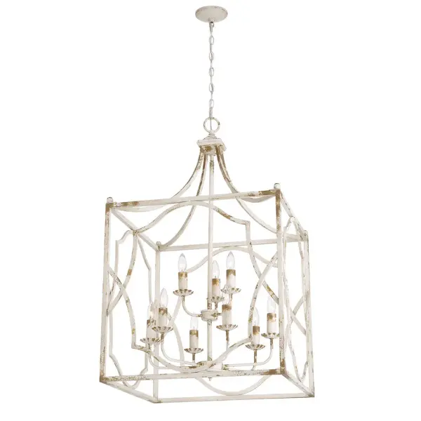 Laurent Nine Light Pendant in Antique Ivory - Image 3