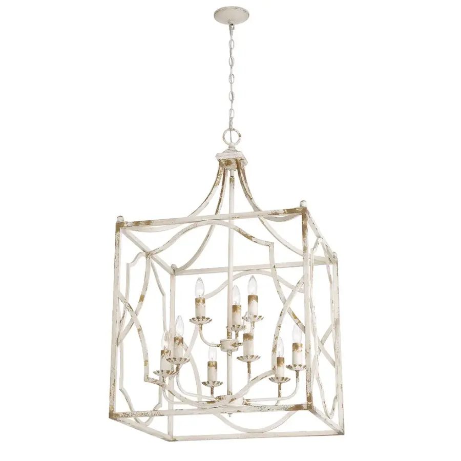 Laurent Nine Light Pendant in Antique Ivory - Image 3
