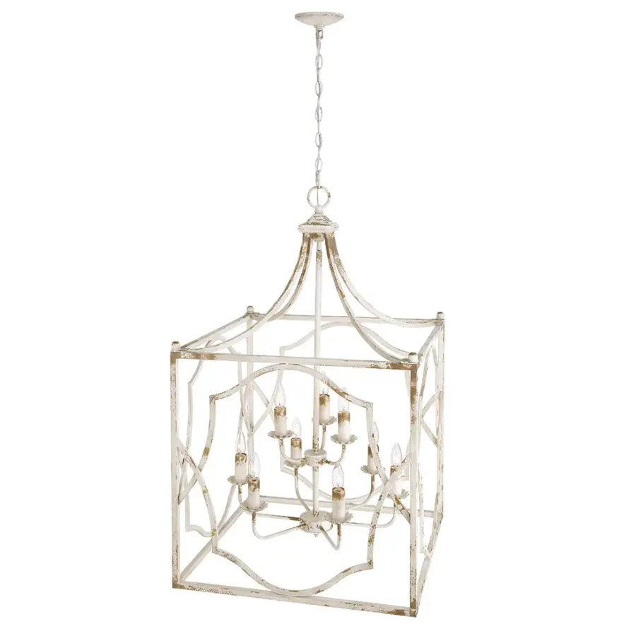 Laurent Nine Light Pendant in Antique Ivory - Image 4