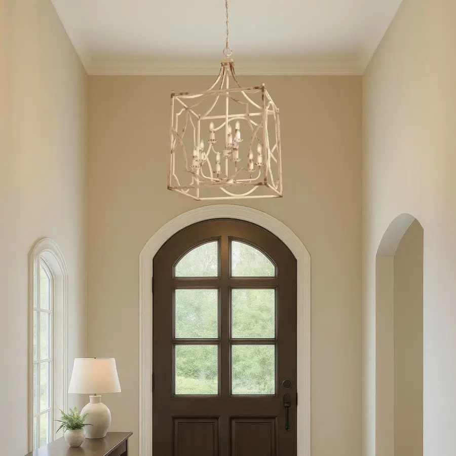 Laurent Nine Light Pendant in Antique Ivory - Image 7