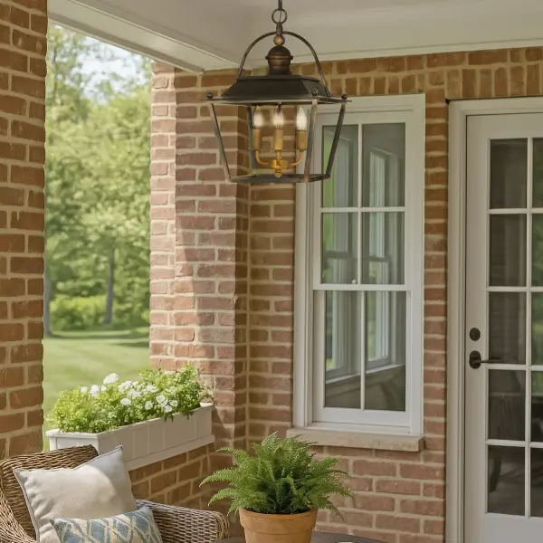 Golden Lighting Christoff 3-Light Pendant in Antique Black Iron - Image 2