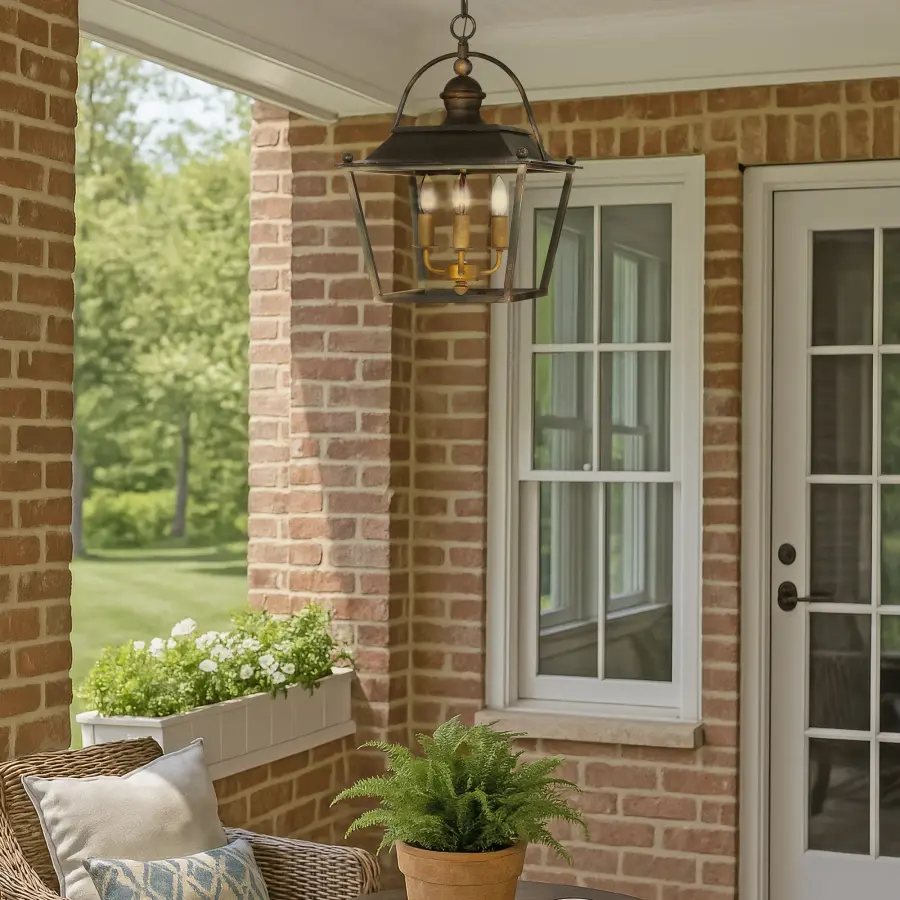 Golden Lighting Christoff 3-Light Pendant in Antique Black Iron - Image 2