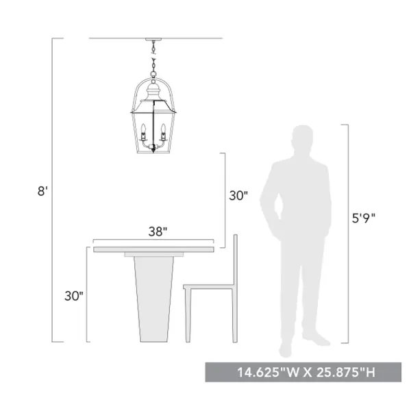 Golden Lighting Christoff 4-Light Pendant in Antique Black Iron - Image 6