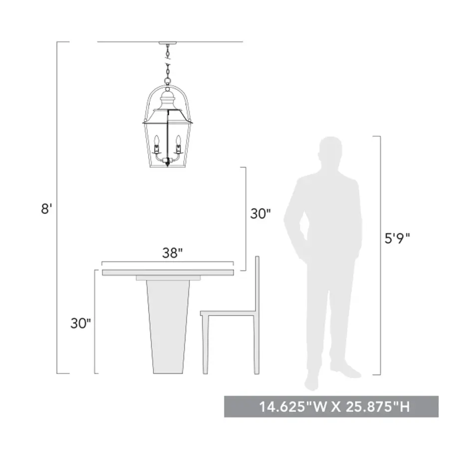 Golden Lighting Christoff 4-Light Pendant in Antique Black Iron - Image 6