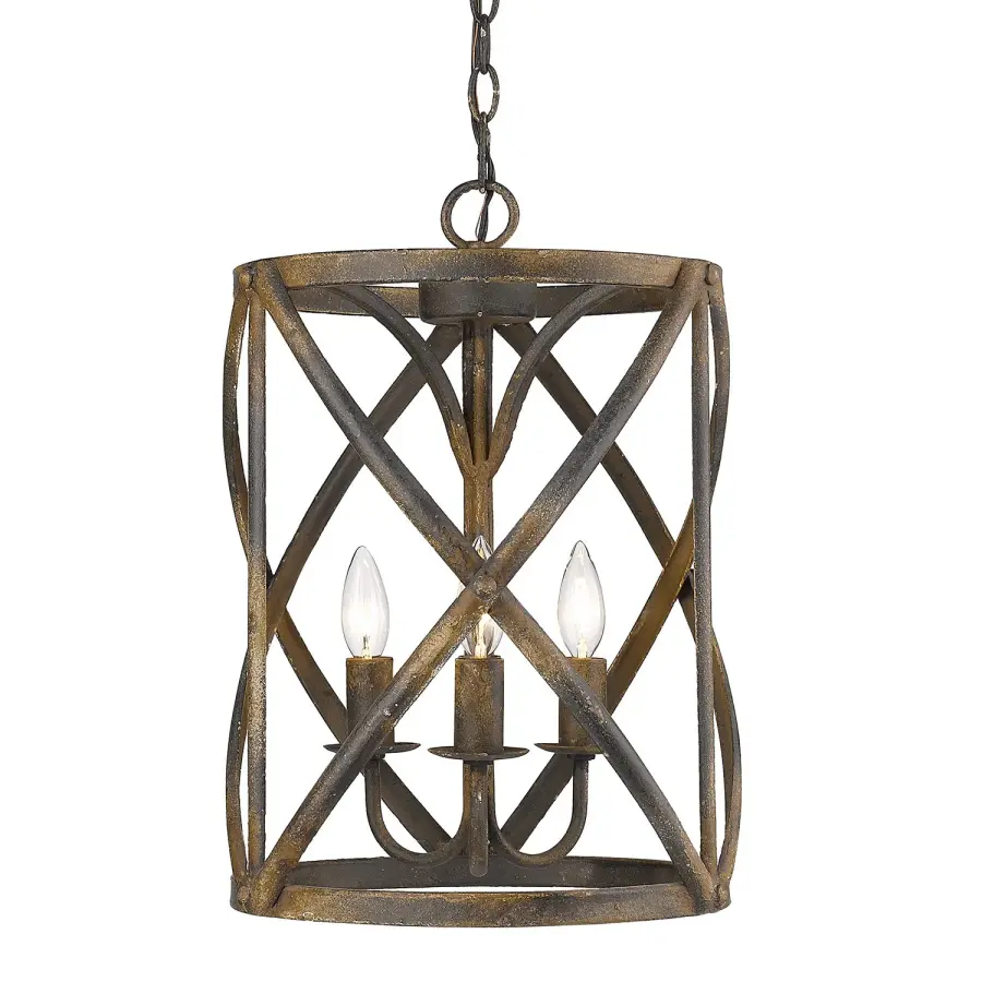 Alcott Three Light Pendant in Antique Black Iron - Image 1