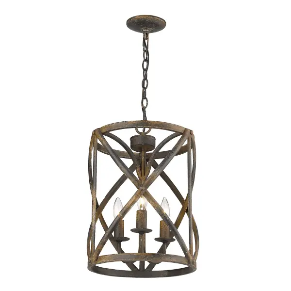 Alcott Three Light Pendant in Antique Black Iron - Image 3