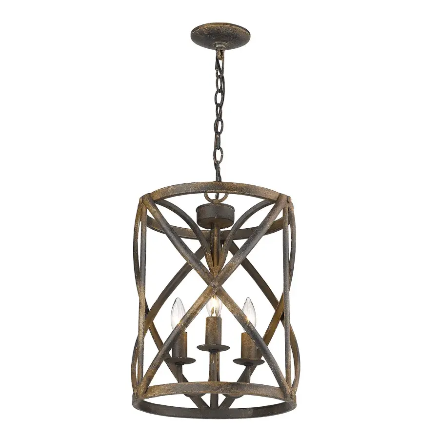 Alcott Three Light Pendant in Antique Black Iron - Image 3