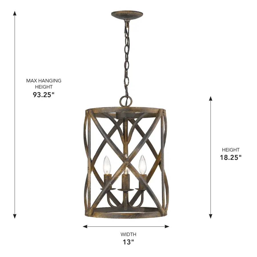 Alcott Three Light Pendant in Antique Black Iron - Image 4