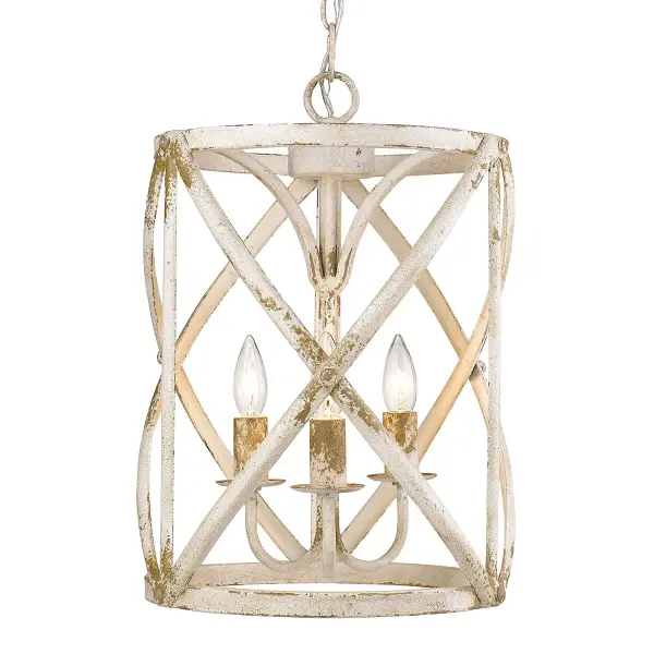 Golden Lighting Alcott 3-Light Pendant in Antique Ivory - Image 1