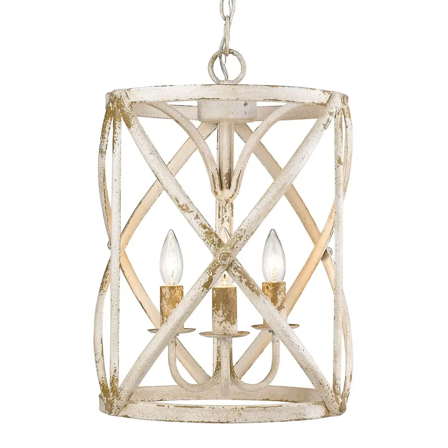 Golden Lighting Alcott 3-Light Pendant in Antique Ivory - Image 1