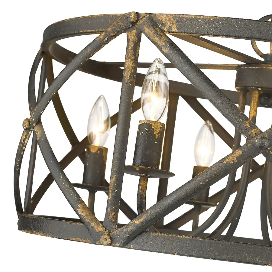 Golden Lighting Alcott 6-Light Chandelier in Antique Black Iron - Image 3