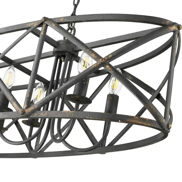 Golden Lighting Alcott 8-Light Island Light in Antique Black Iron - Image 6