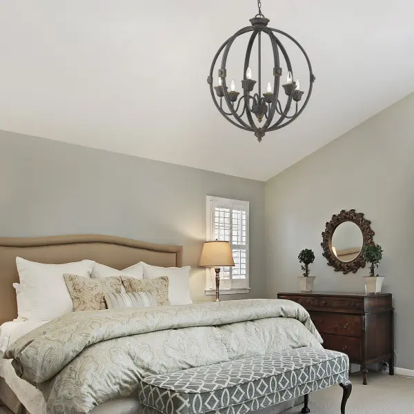 Golden Lighting Jules 6-Light Chandelier in Antique Black Iron - Image 5