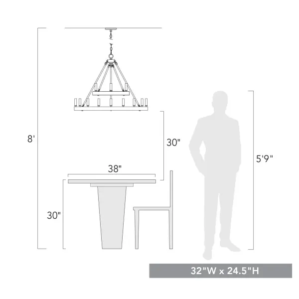 Golden Lighting Alastair 12-Light Chandelier in Matte Black - Image 6