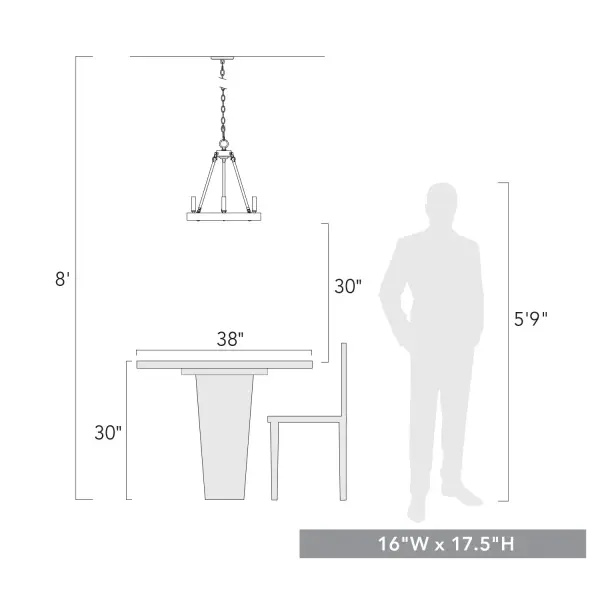 Golden Lighting Alastair 3-Light Chandelier in Matte Black - Image 4