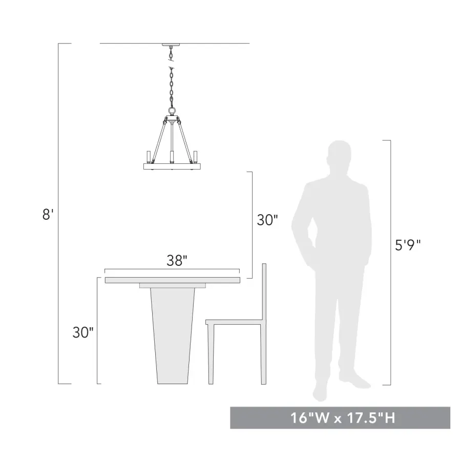 Golden Lighting Alastair 3-Light Chandelier in Matte Black - Image 4