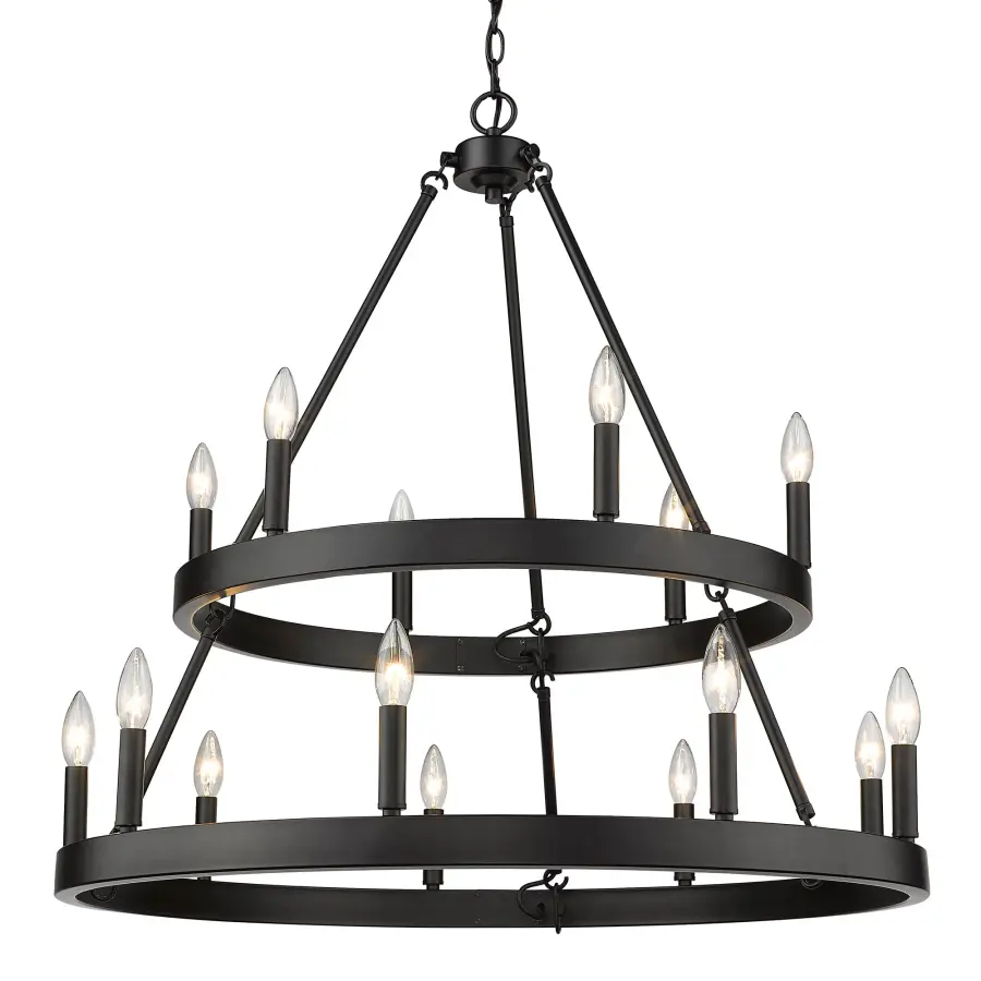 Dramatic 15-Light Statement Piece with Versatile Transitional Design - Image 1
