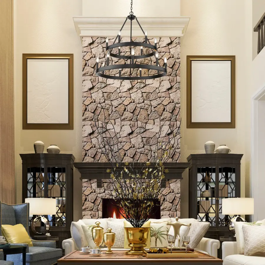 Dramatic 15-Light Statement Piece with Versatile Transitional Design - Image 2