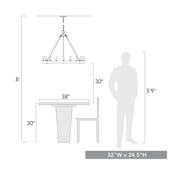 Golden Lighting Alastair 9-Light Chandelier in Matte Black - Image 4