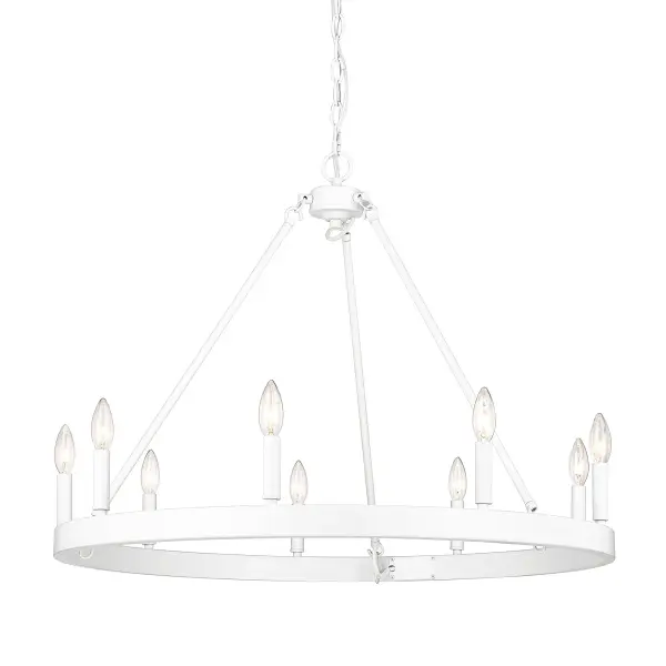 The Alastair chandelier combines timeless transitional design with modern minimalism. Its matte white finish and exposed bulb design create a fresh, clean aesthetic that works beautifully in both residential and commercial spaces.