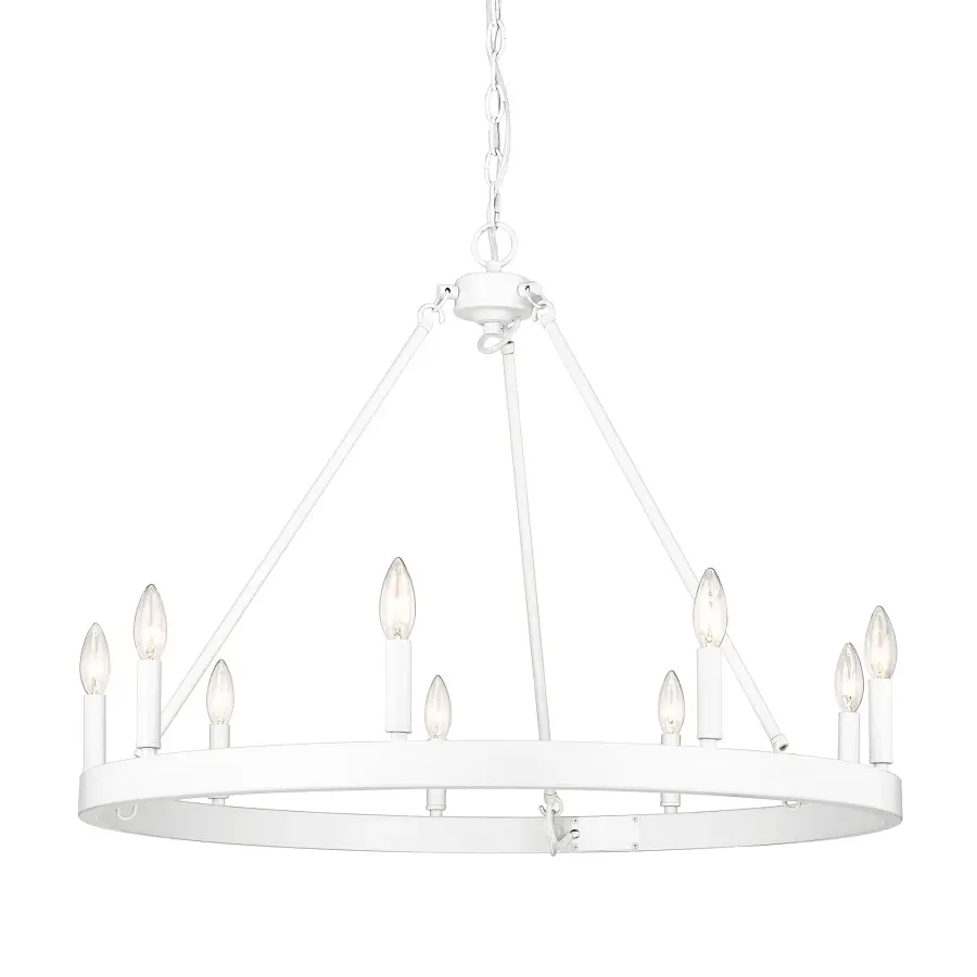 Golden Lighting Alastair 9-Light Chandelier in Matte White - Image 1
